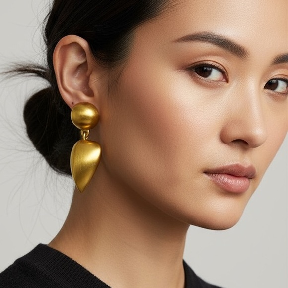 Givenchy Jewelry - Vintage Givenchy Brushed Gold Earrings